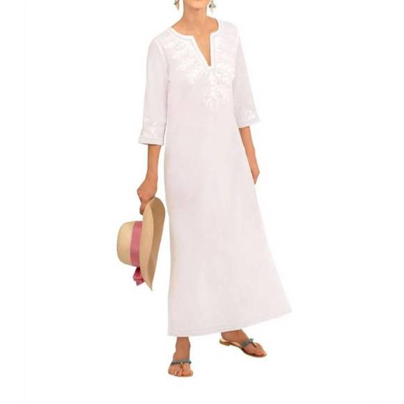 GRETCHEN SCOTT Dresses & Skirts - NEW GRETCHEN SCOTT embroidered reef caftan dress in white